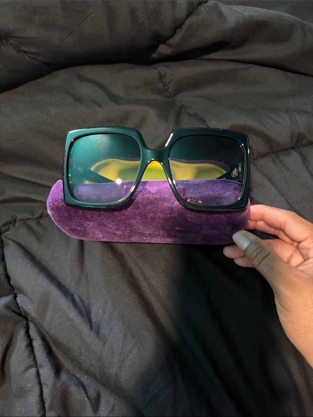 GUCCI Black Square Oversized Sunglasses - Picture 3 of 9